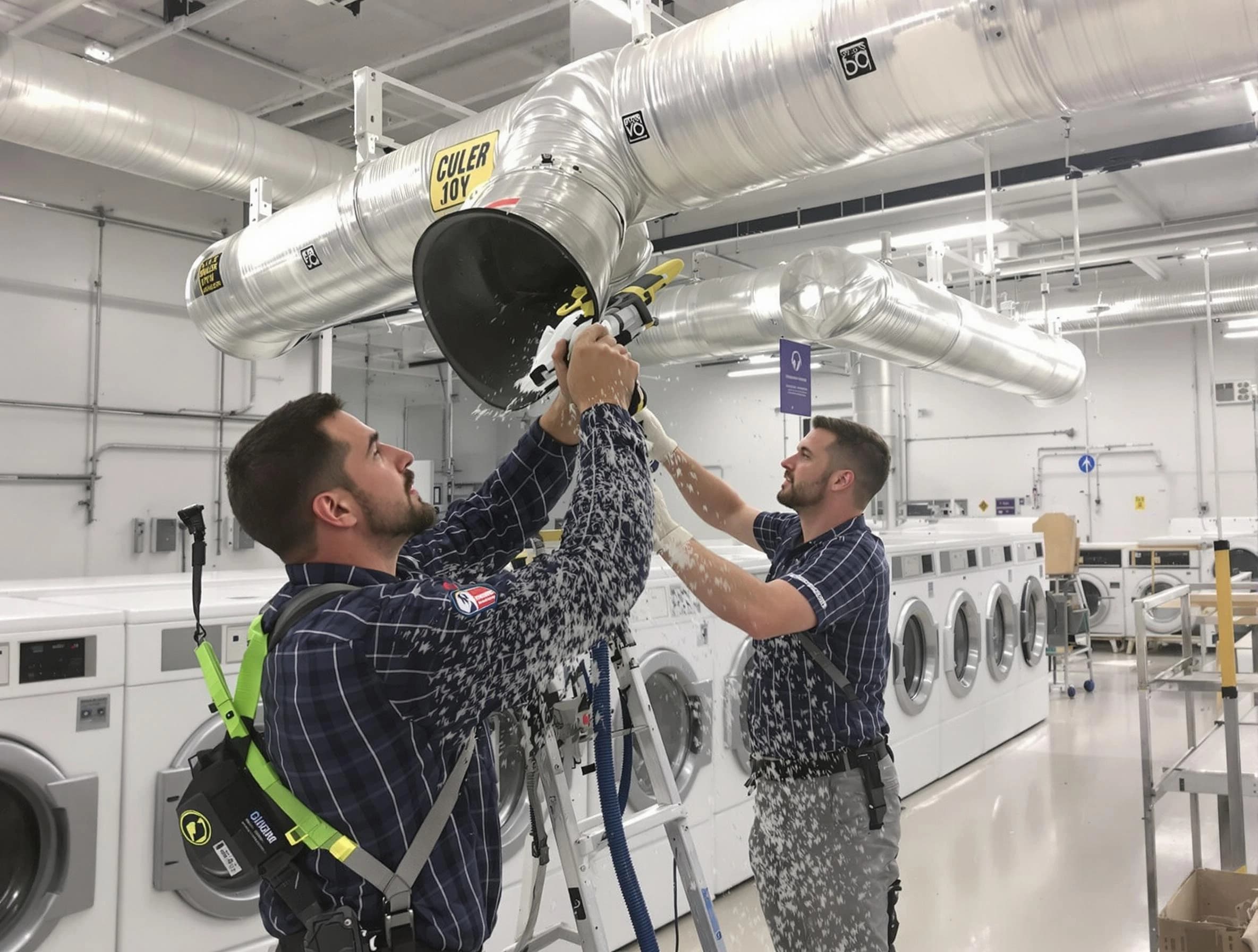 Hemet Dryer Vent Cleaning team performing large-scale commercial dryer vent cleaning in Hemet